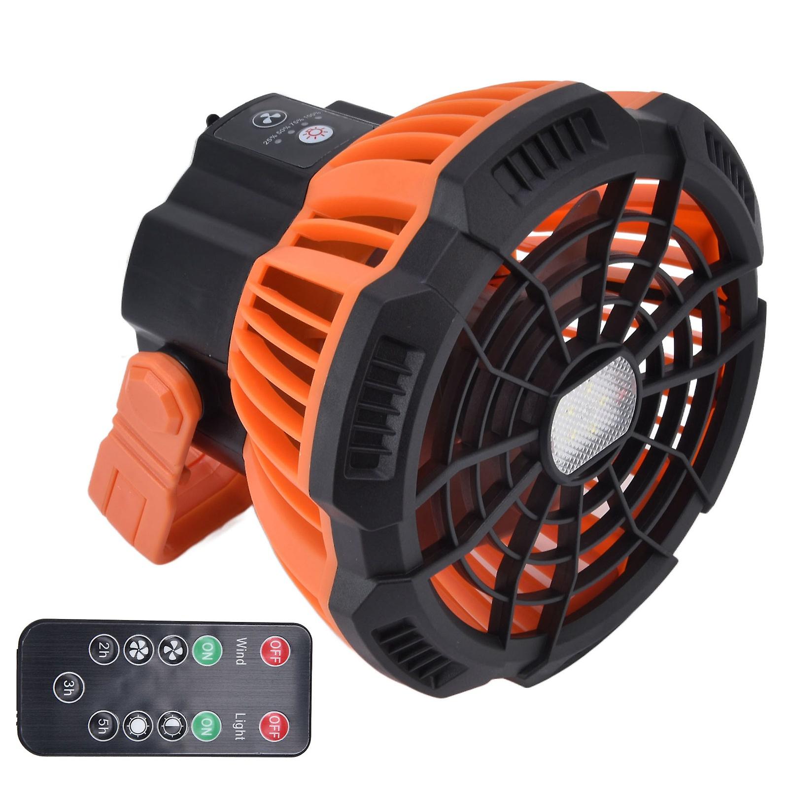 Camping Fan with Light Silent USB Charging 180° Rotation Portable Hook Design 5 LED Fan for Tent Outdoor