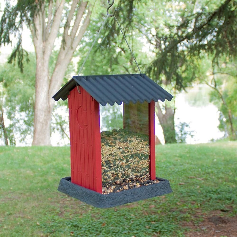 North States Shed Bird Feeder， Red