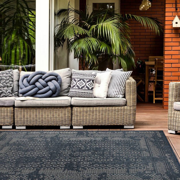 World Rug Gallery Bohemian Border Indoor outdoor Area Rug