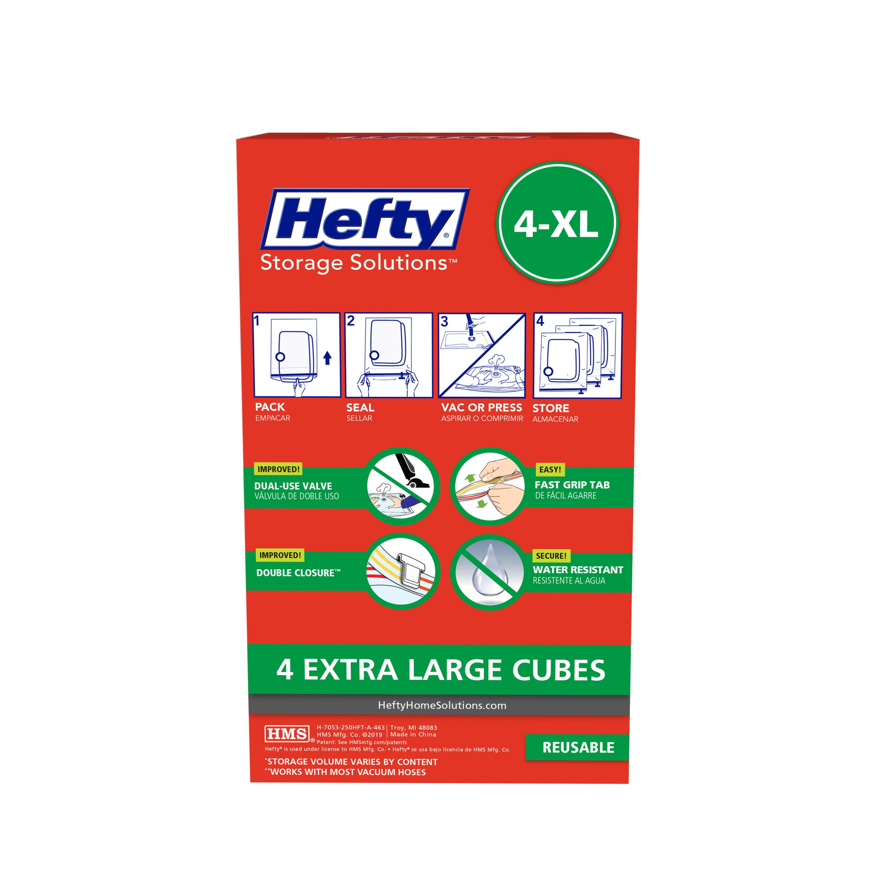 Hefty SHRINK-PAK 4 XL Vacuum Storage Cubes