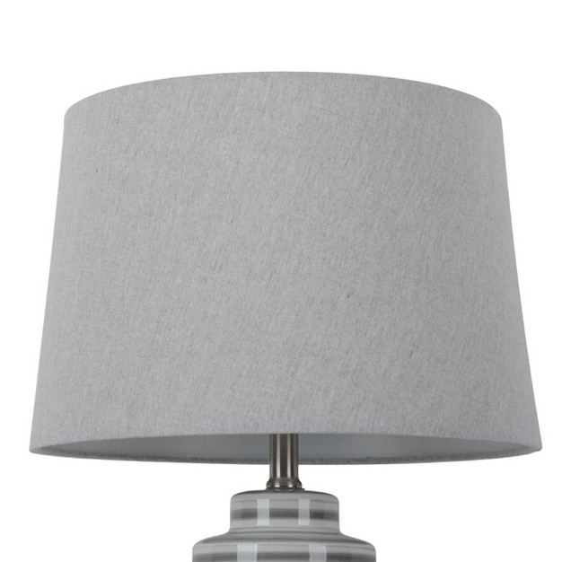 Large Linen Mod Drum Lampshade Gray