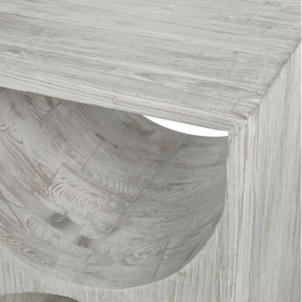 Uttermost Hans 18 x 25 quotWhite Side Table   Farmhouse   Side Tables And End Tables   by Lighting New York  Houzz