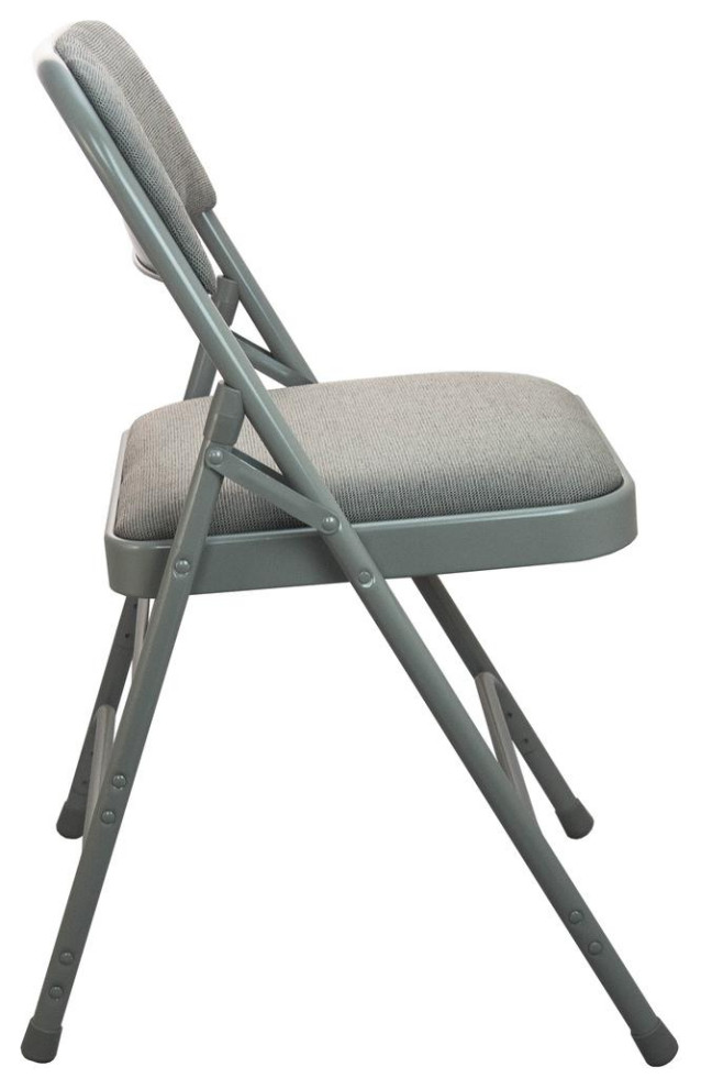 Advantage Grey Padded Metal Folding Chair   Grey 1 in Fabric Seat   Contemporary   Folding Chairs And Stools   by Homesquare  Houzz