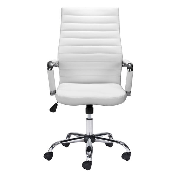 Primero White and Silver Office Chair