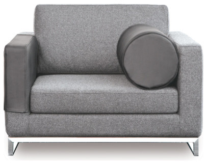 Chi Armchair  Gray Felt   Contemporary   Armchairs And Accent Chairs   by HG Global  Houzz