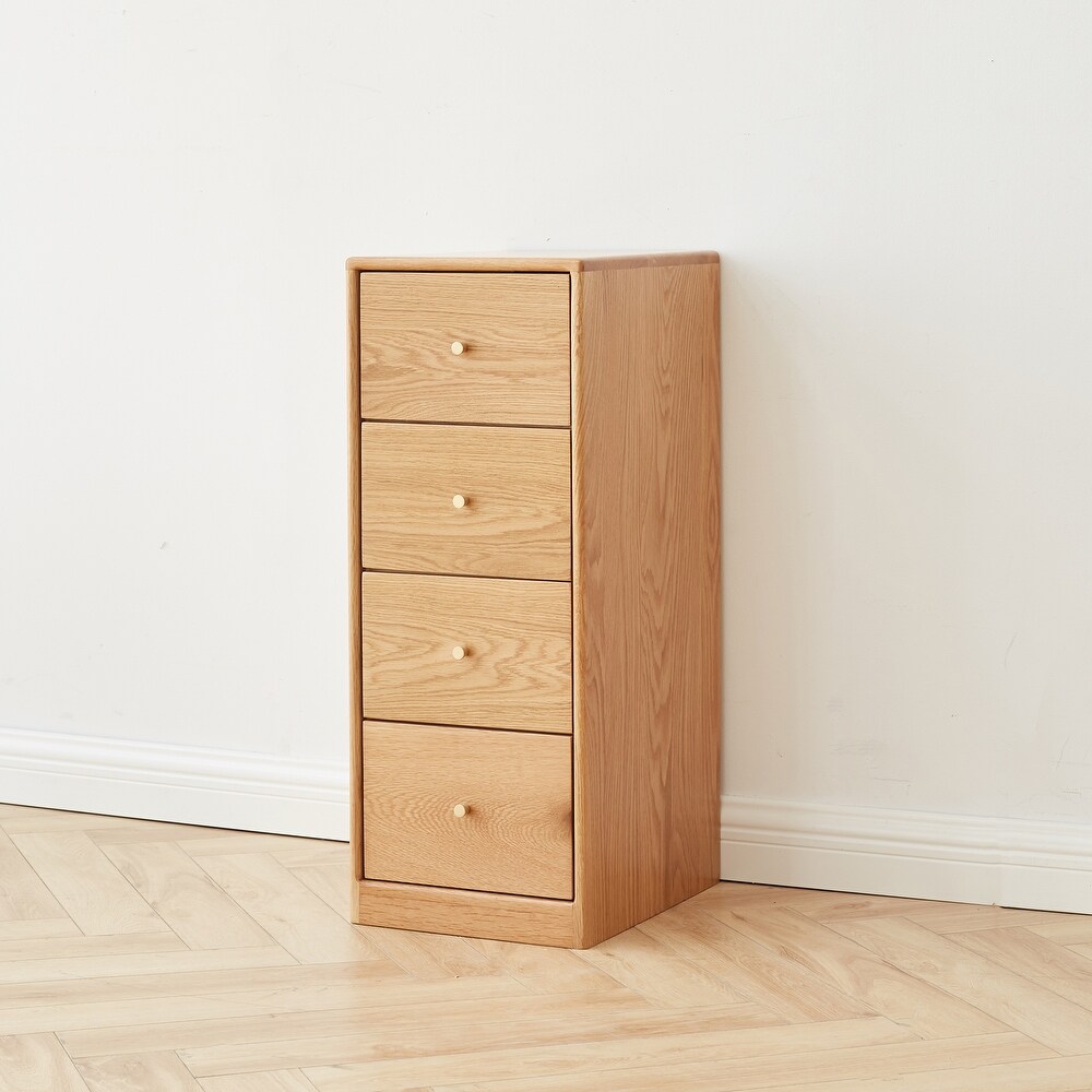 Nestfair Oak Wood Storage Cabinet with Drawers