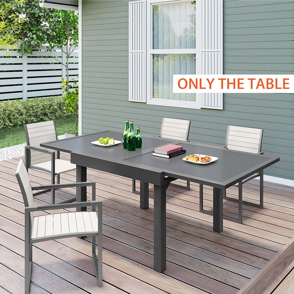 Crestlive Products Outdoor Aluminum Expandable Multifunctional Table   35.4\