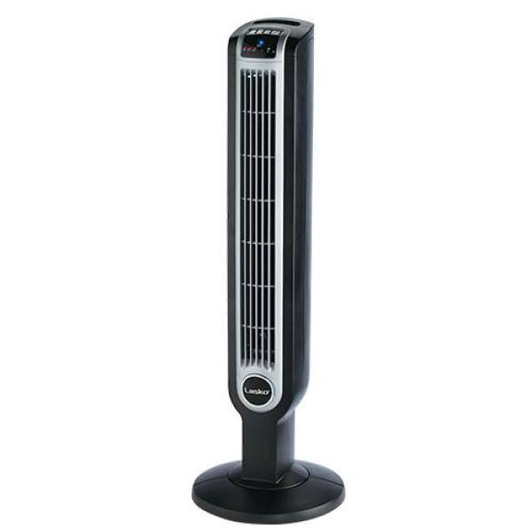 Lasko 36 in. 3 Speed Black Oscillating Tower Fan with Internal Ionizer Electronic Timer and Remote Control 2505