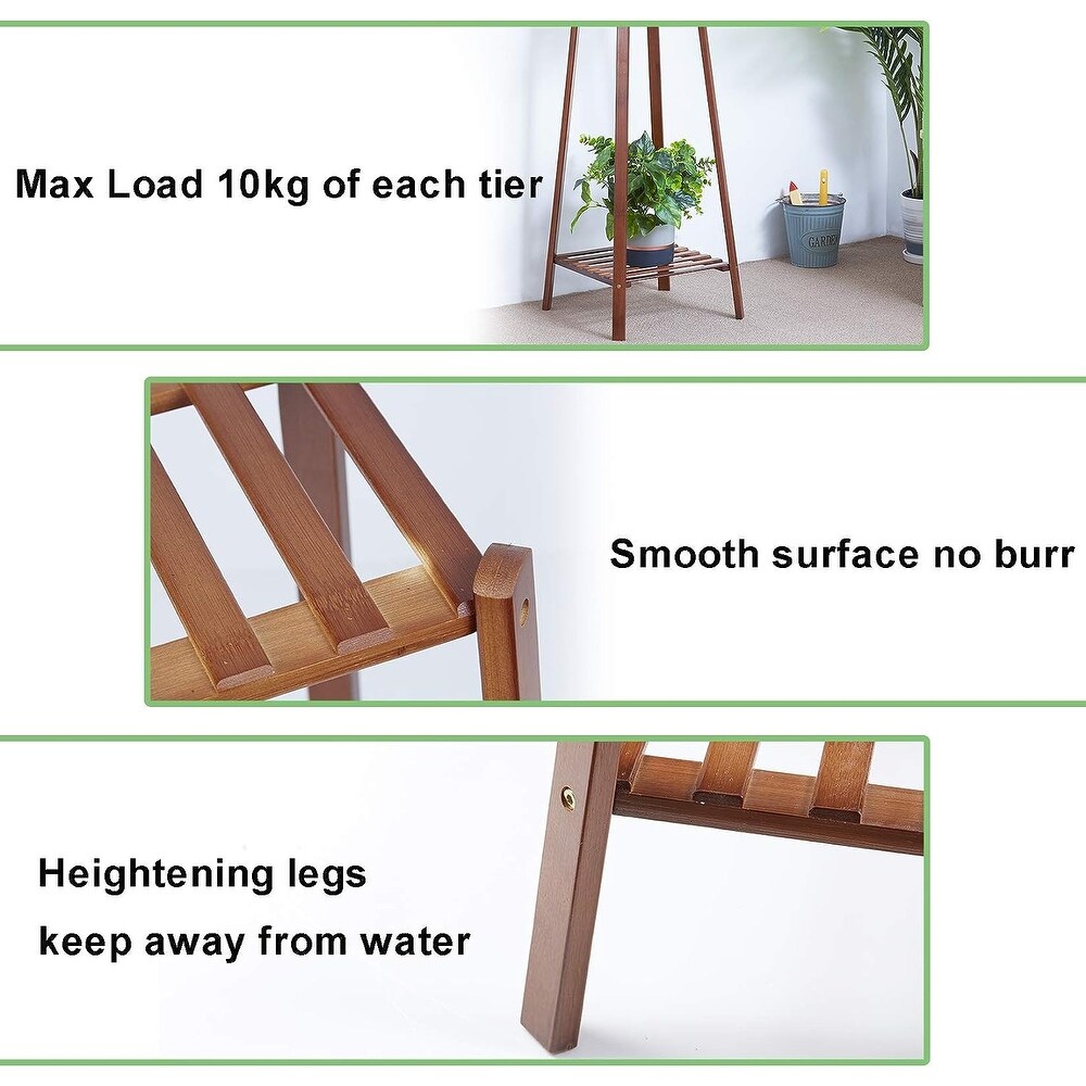 3 Tier Potted Bamboo Flowers Stand Corner Plant Rack