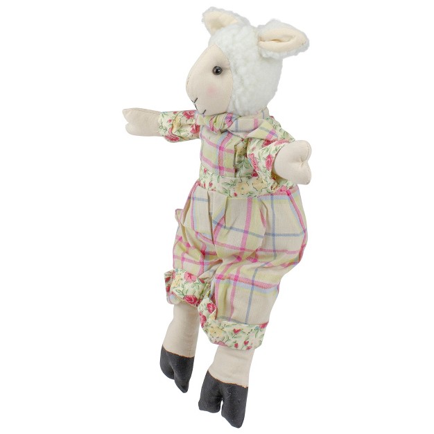 Cream Pink And Green quot liam quot The Lamb Boy Sitting Spring Figure