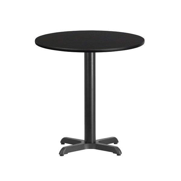 24'' Round Laminate Table Top with 22'' x 22'' Table Height Base - 24