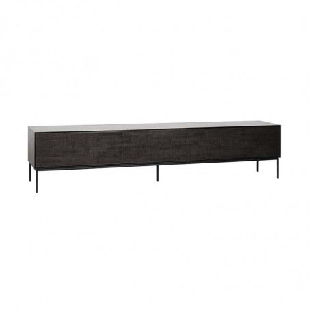 Meuble TV teck noir 242x45x53cm Grooves Ethnicraft - Mobilier intérieur - Mobilier - GRIIN