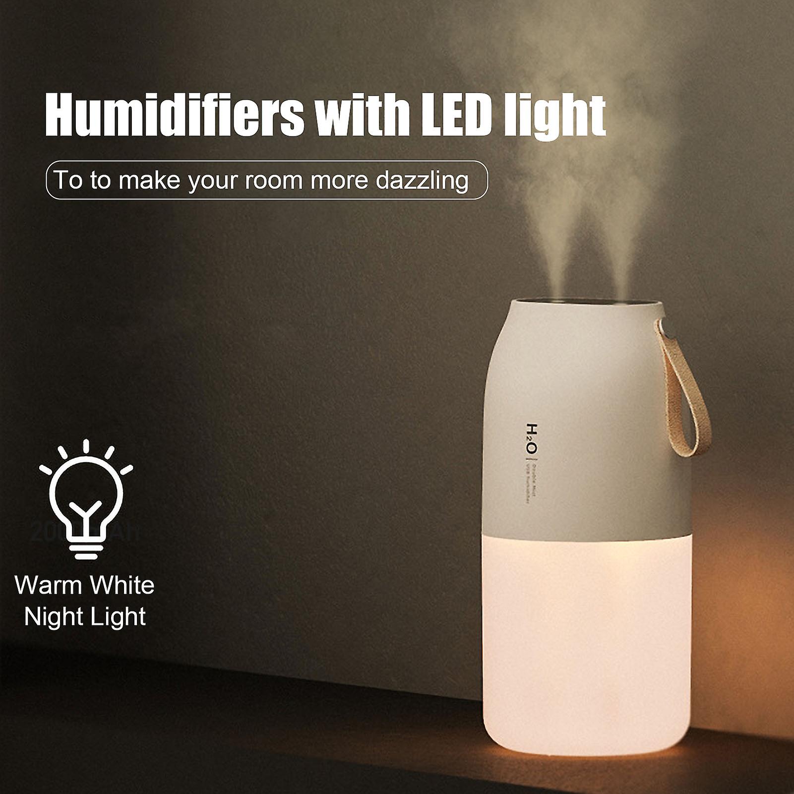 300ml Usb Double Spray Humidifiers With Led Light Cool Mist Auto Shut-off Humidifier Portable Desk Humidifiers For Bedroom Car Home Baby Room