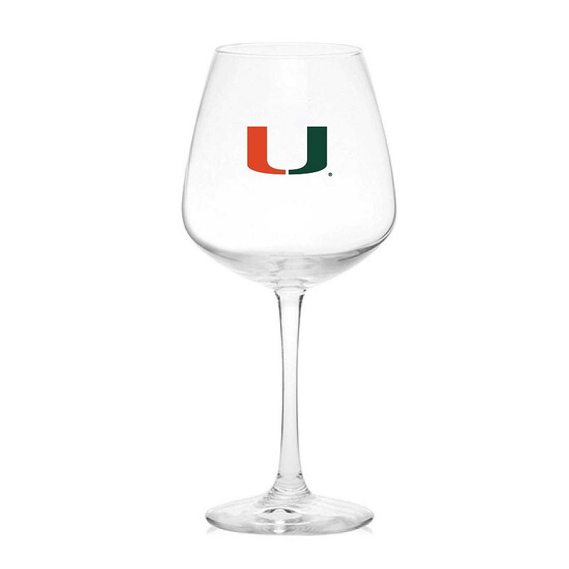 Miami Hurricanes 18oz. Stemmed Wine Glass