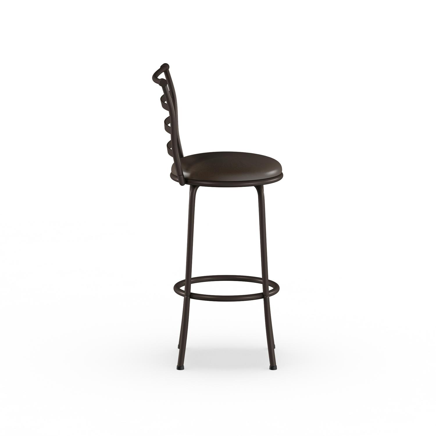 Mainstays Adjustable 24  or 29  Swivel Barstool Bronze Finish and PU Leather Set of 3  Crowdfused