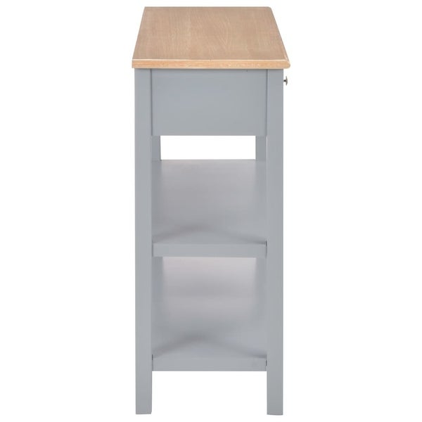 Wooden Storage Cabinet with 2 Drawers and 2 Shelves - Grey