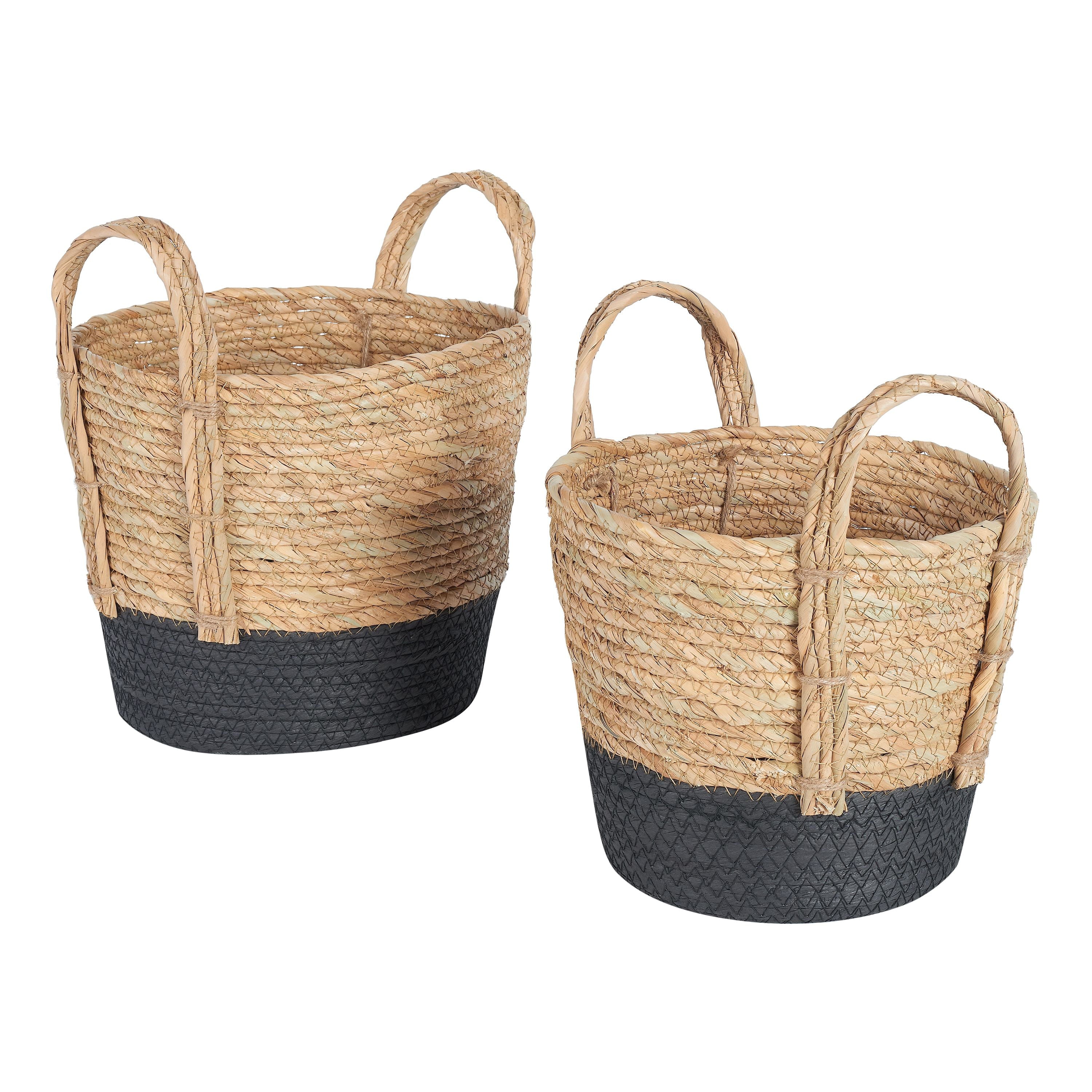 Mainstays Seagrass & Paper Rope Baskets, Set of 2, Small and Medium, Storage