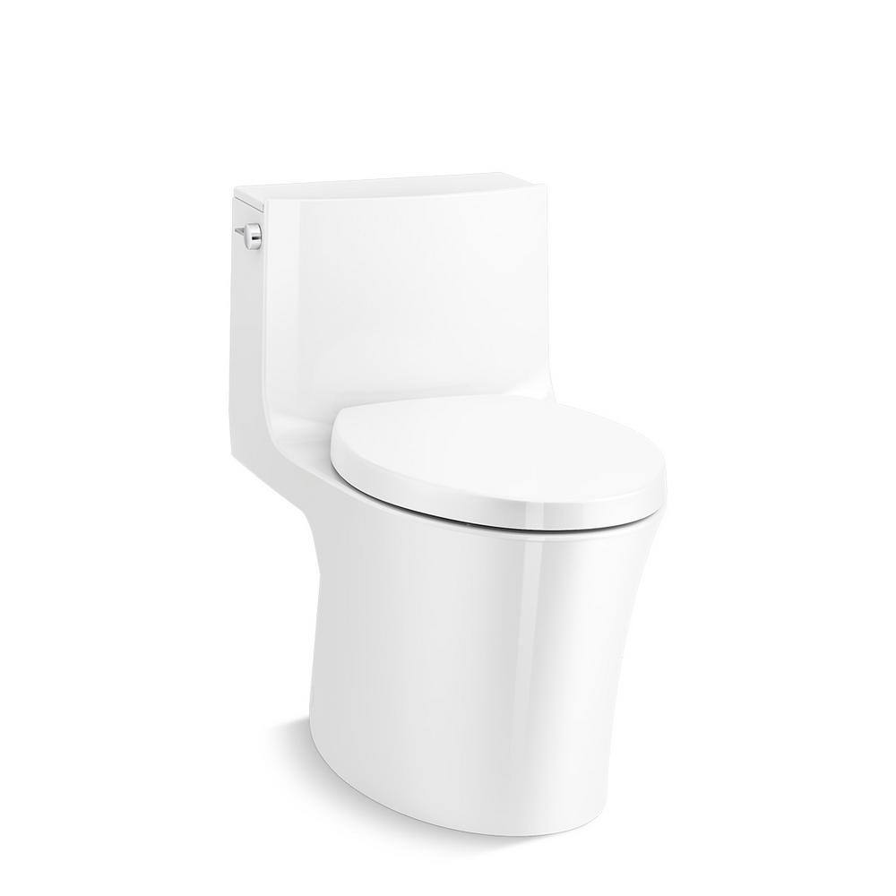 KOHLER Veil 1-piece 0.8 or 1.28 GPF Dual Flush Elongated Toilet in White Quiet-Close Seat Included K-1381-0