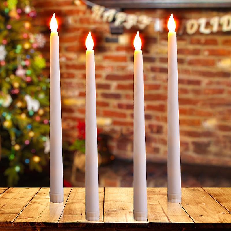 Long Christmas Led Candles Flameless Battery Powered Pointed Candle Light Decorative Church Flickering Candle Light For Event