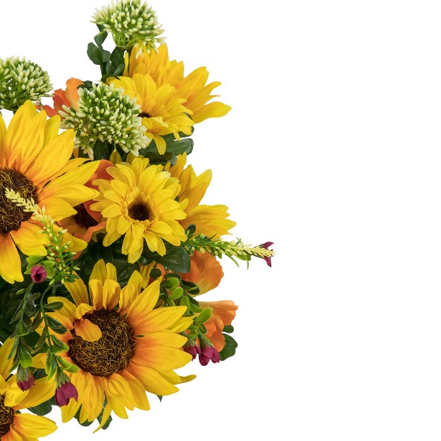 Yellow Sunflower And Daisy Artificial Floral Bush