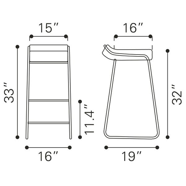 Wedge Barstool (Set of 2) - 16.1