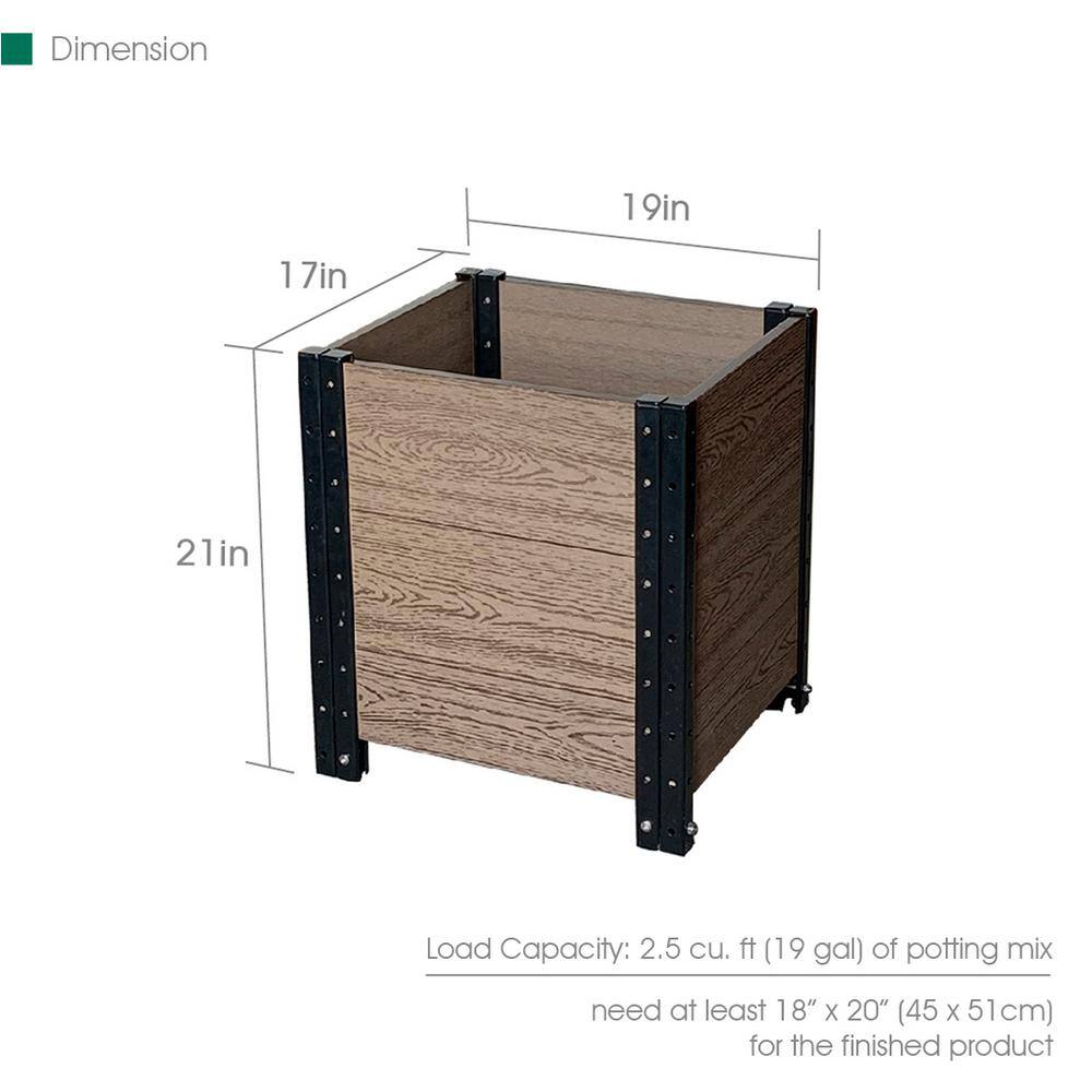 EverBloom 17 in. L x 19 in. W x 21 in. H Composite Planter Box Cornerstone E211719