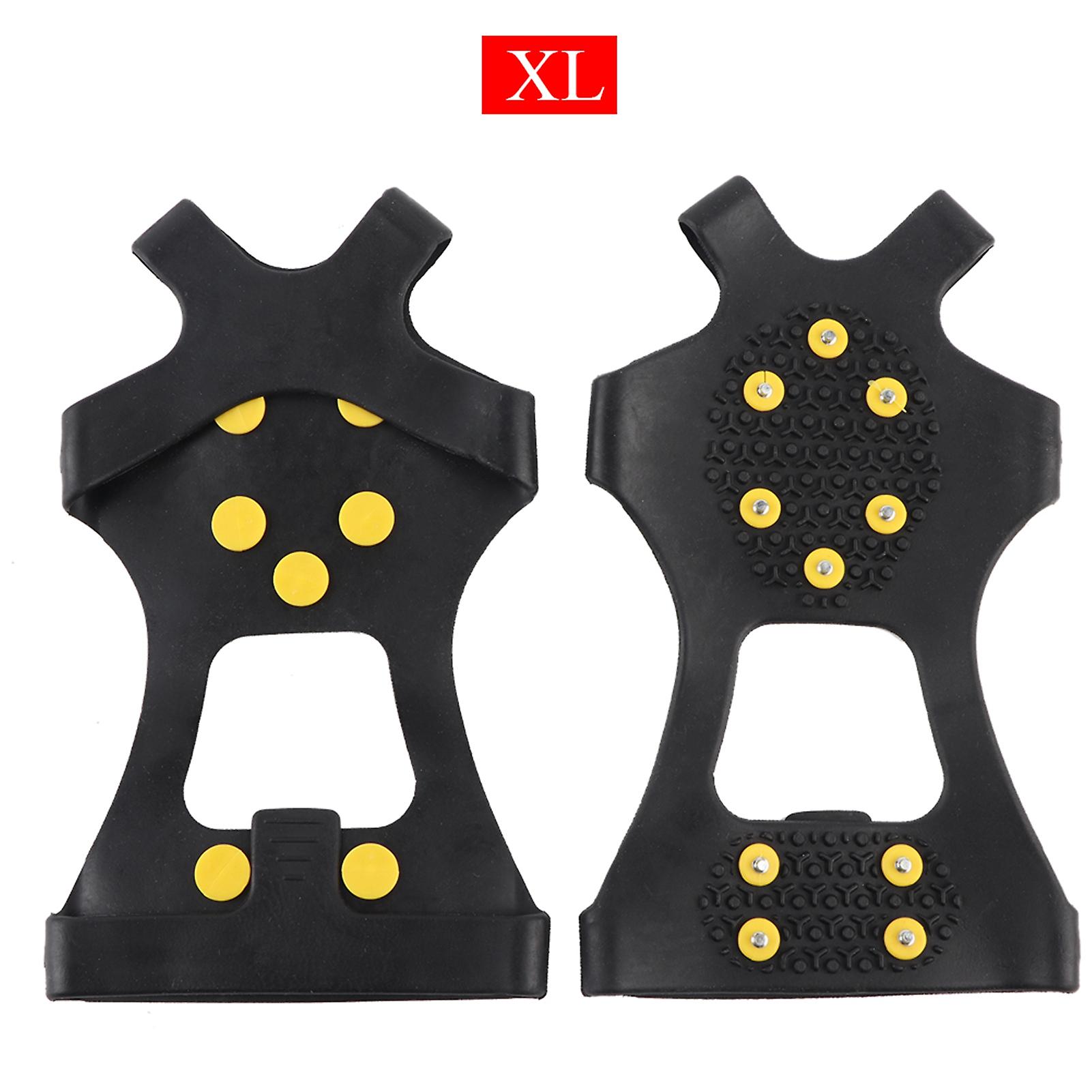 A Pair 10 Teeth Anti Skid Ice Cleat Shoe Cover Grips Spikes Climbing Crampons For Outdoor Hiking Climbing(xl: 45-47 )