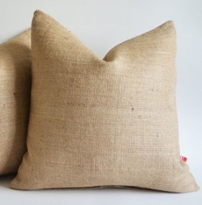 Burlap Pillow Cover 22 X 22 inches Inch Rustic Decor