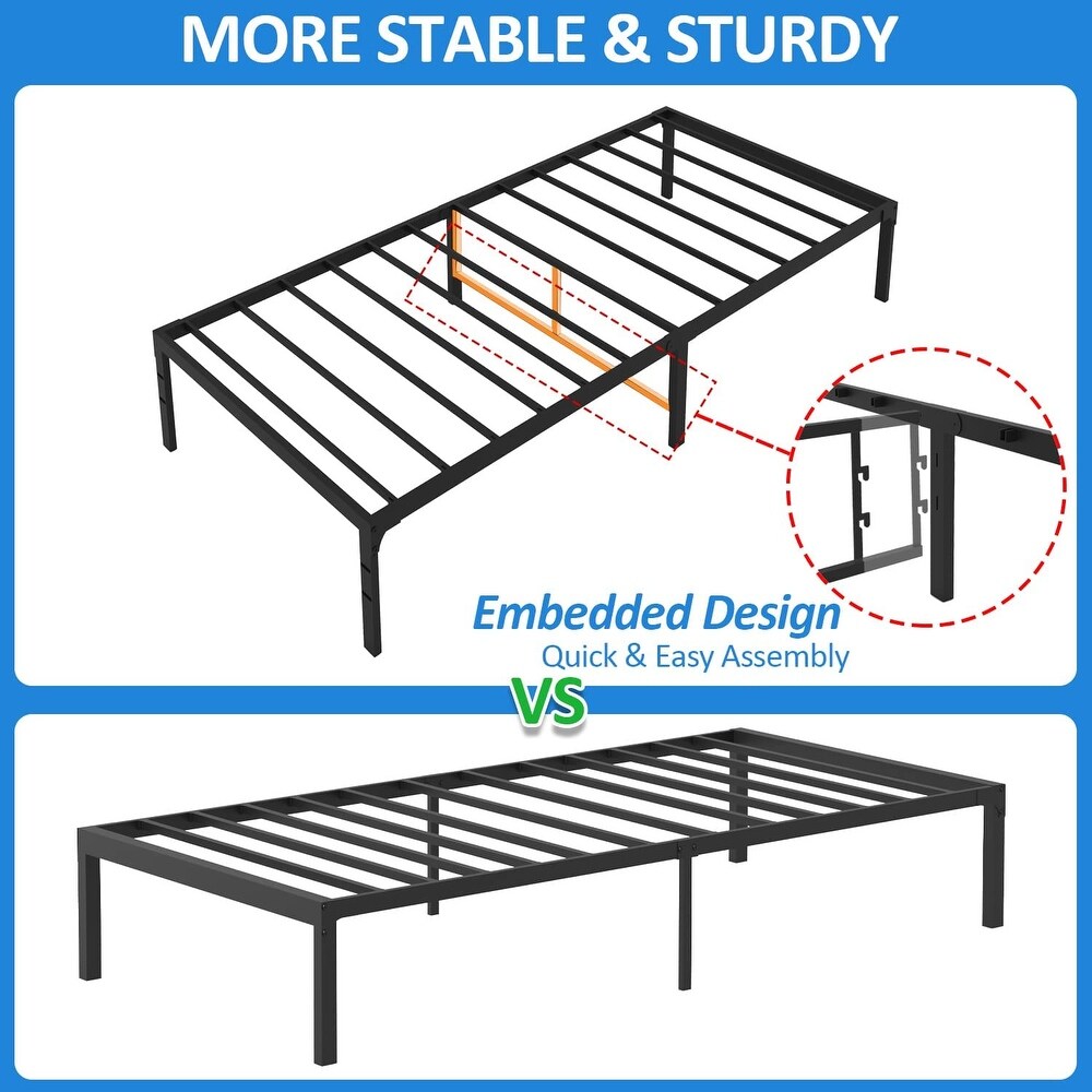 Twin Metal Platform Storage Bed Frame