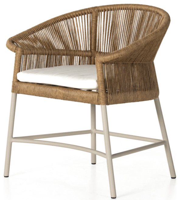 Inez Outdoor Dining Armchair   Beach Style   Outdoor Dining Chairs   by Marco Polo Imports  Houzz