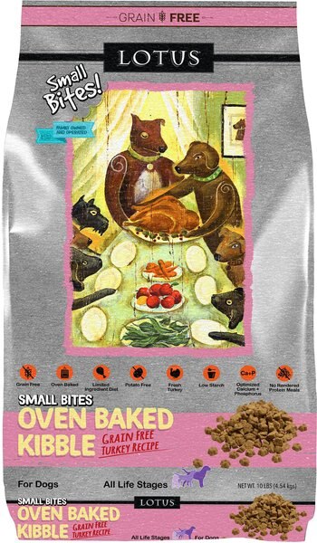 Lotus Oven-Baked Small Bites Grain-Free Turkey Recipe Dry Dog Food