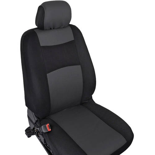 BDK Car Seat Covers Polyester Cloth 2 Front and Integrated Headreasts Bench， High Back Rear 9pc