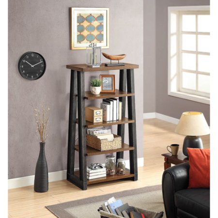 Better Homes & Gardens Mercer 5-Shelf Audio/Video Tower Bookcase, Vintage Oak Finish