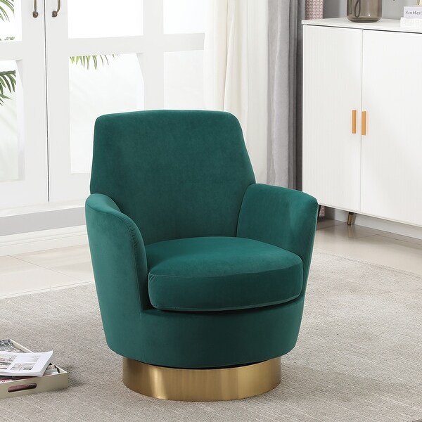 Velvet Swivel Barrel Chair，Swivel Accent Chairs Armchair for Living Room