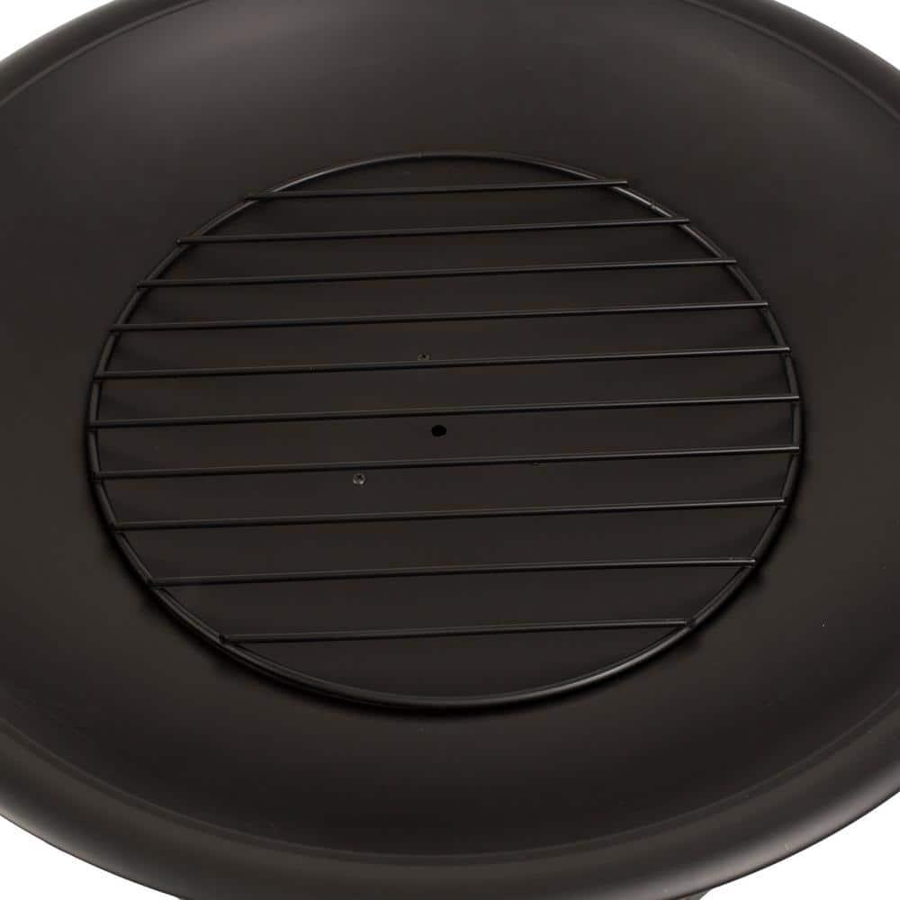 Pleasant Hearth Palmetto 30 in x 19 in Round Steel Wood Fire Pit in Rubbed Bronze with Cooking Grid