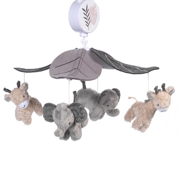 Lambs amp Ivy Baby Jungle Animals Gray tan Musical Crib Mobile Soother Toy