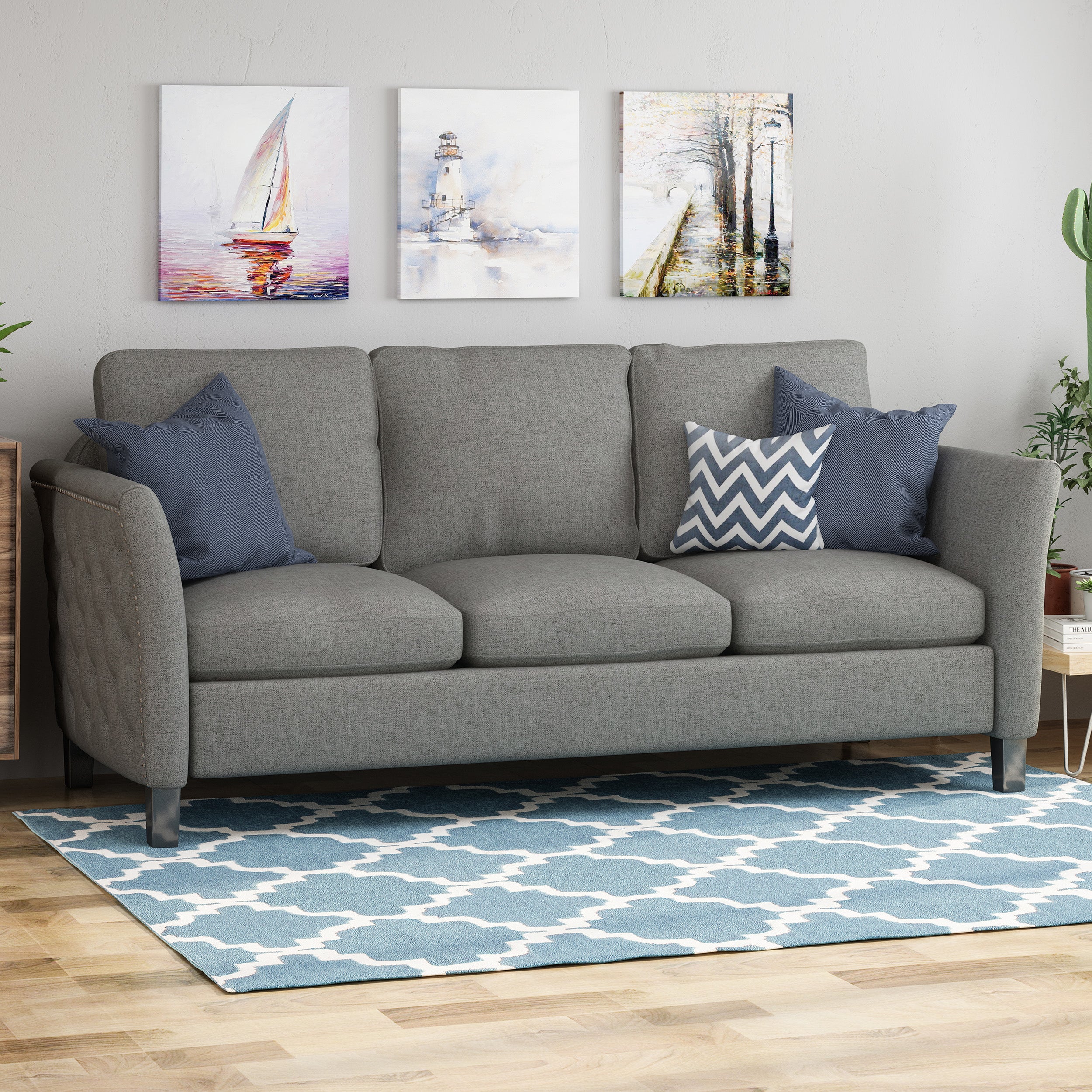 Ritner Contemporary Fabric Sofa