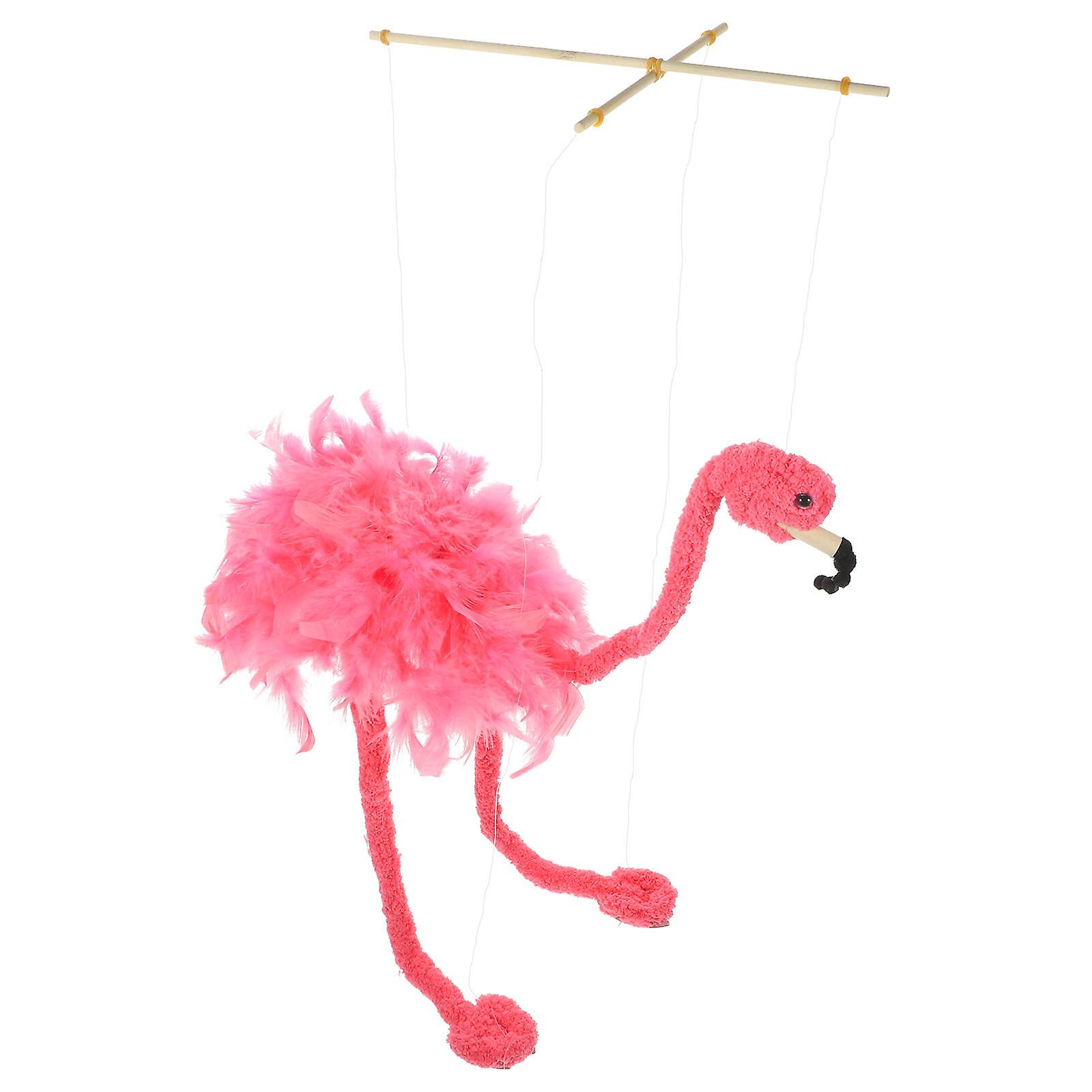 Flamingo Marionette Puppet Plush Animals Marionette Puppet Interactive Puppet