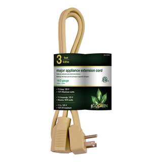 GoGreen Power 3 ft. 143 SPT AC Extension Cord - Beige GG-25603