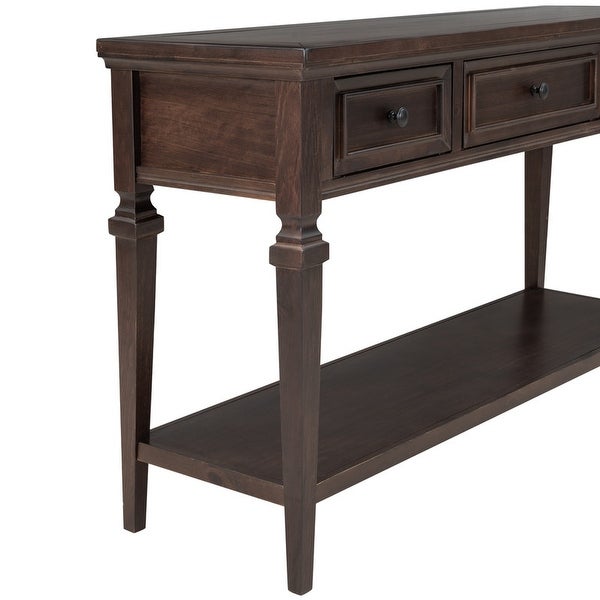 Classic Retro Console Table with 3 Top Drawers and Open Bottom Shelf