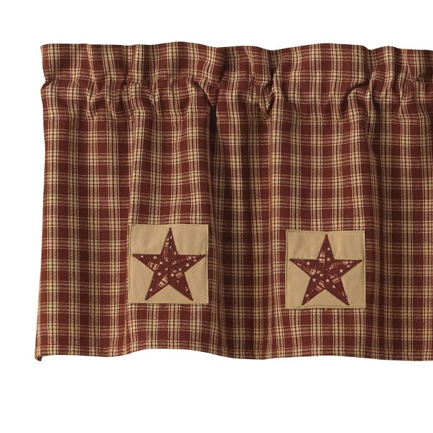 Park Designs Red Sturbridge Patch Lined Valance