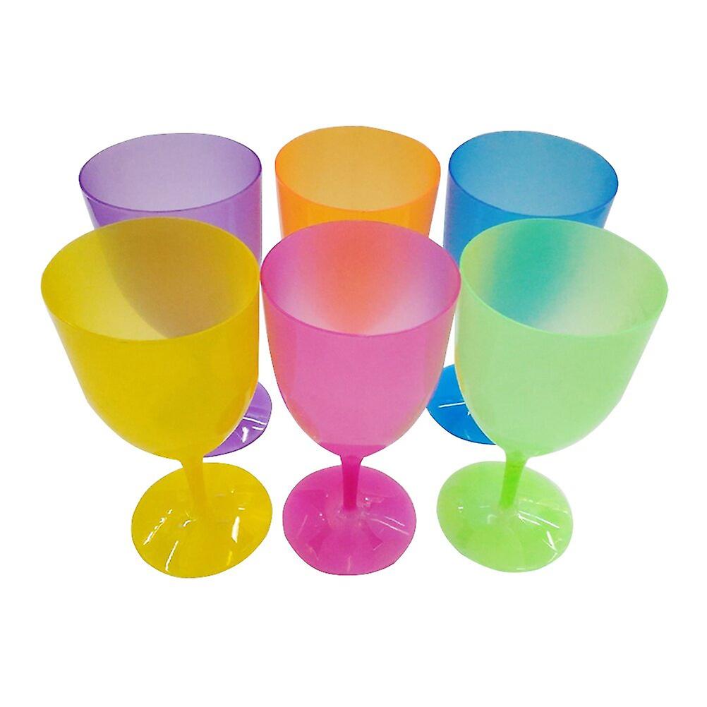 12pcs Plastic Margarita Glasses Cups Cocktail Cups Colorful Goblet Red Wine Glass Cups Juice Cocktail Cups Disposable Decoration For Carnivals Festiva