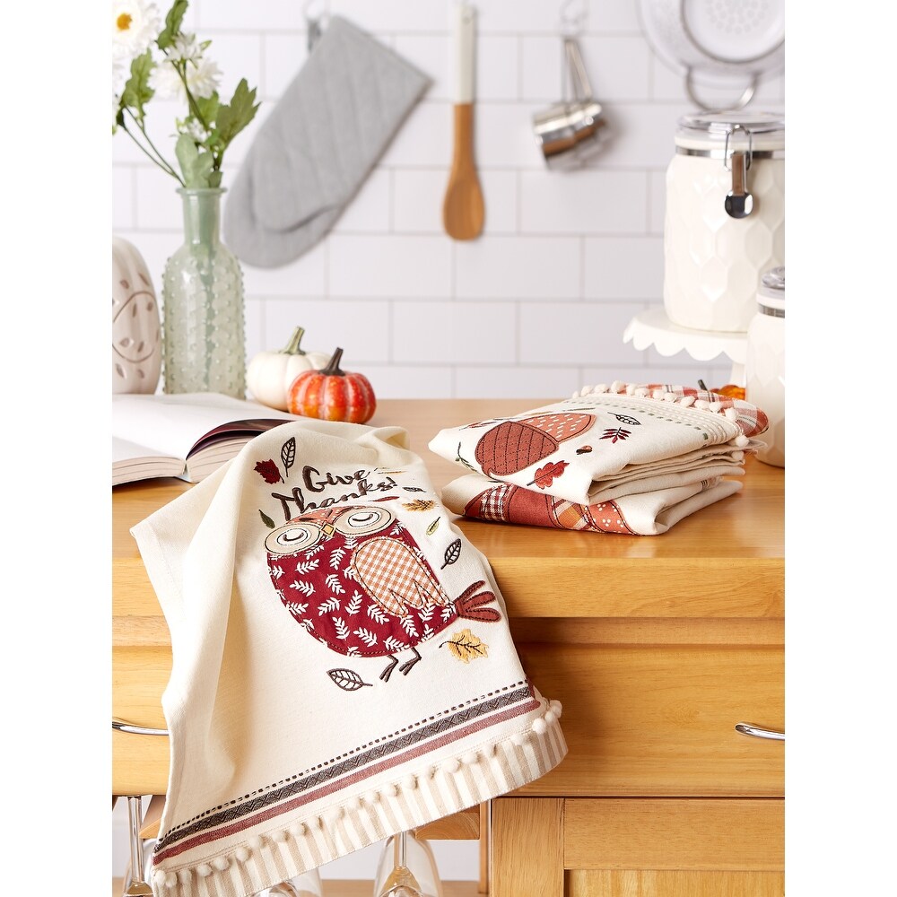 DII Thanksgiving Cozy Picnic  Plaid Dishtowel Set of 3