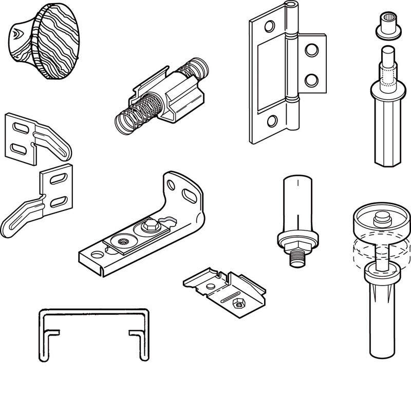 Prime-Line White Steel Hardware Kit 1 pk