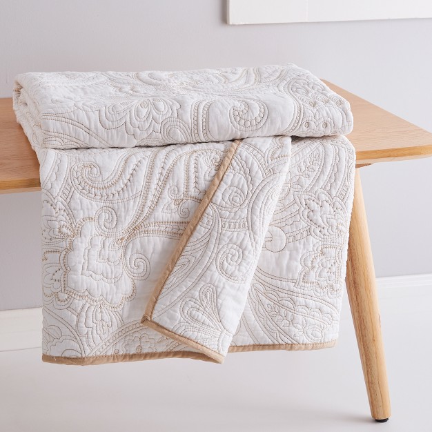 Perla White Quilted Throw Levtex Home