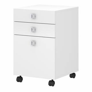 kathy ireland Echo Pure White 3-Drawer Mobile File Cabinet KI60101-03