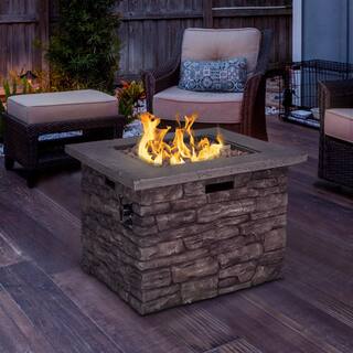 VEIKOUS 31 in. Square Outdoor Gas Fire Pit Propane 50000 BTU with Lid and Cover Free Lava Rocks PG0601-04