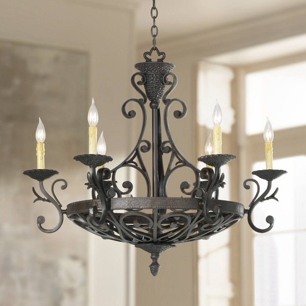 Wide Industrial 6 light Fixture For Dining Room House Foyer Kitchen Entryway