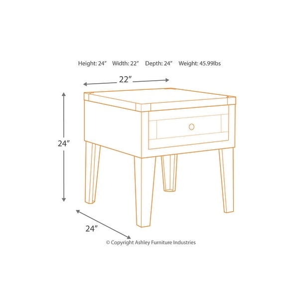 Ashley T904-3 Weathered Finish Chazney Rectangular End Table