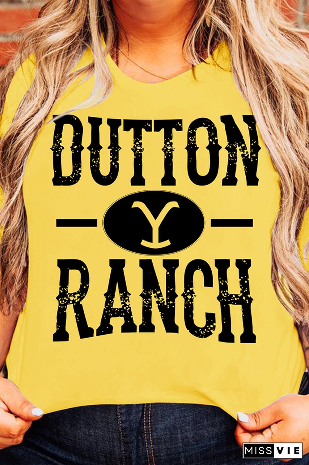 OUTTON RANCH Print Graphic Tees for Women Wholesale Short Sleeve T shirts Top